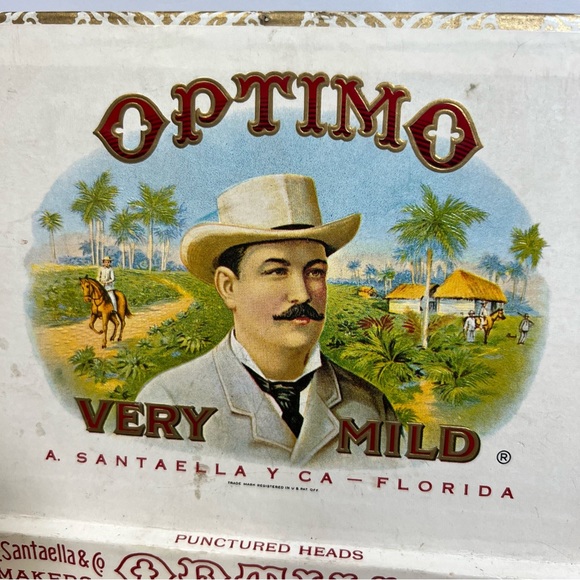 Vintage Cardboard Optimo Cigar Box Man Cave Tobacciana - Picture 2 of 10